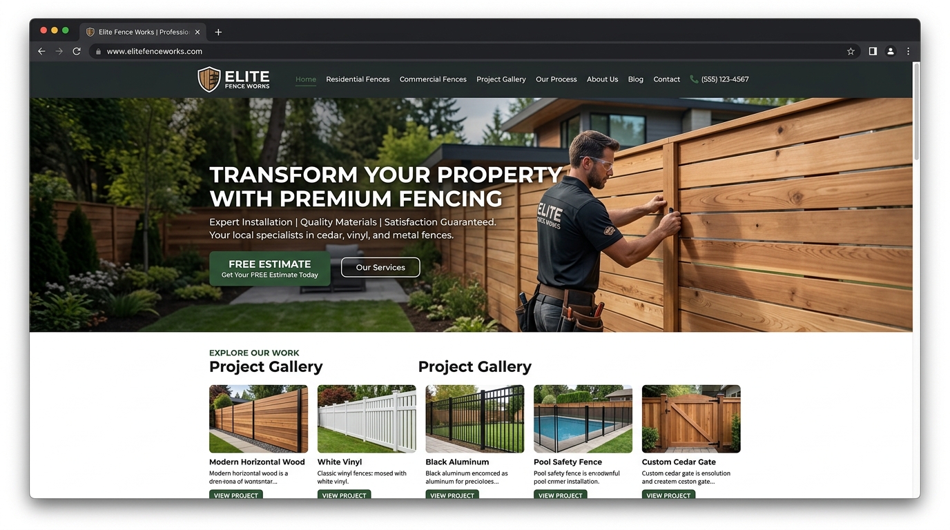 Fencing company website built by SiteBuild