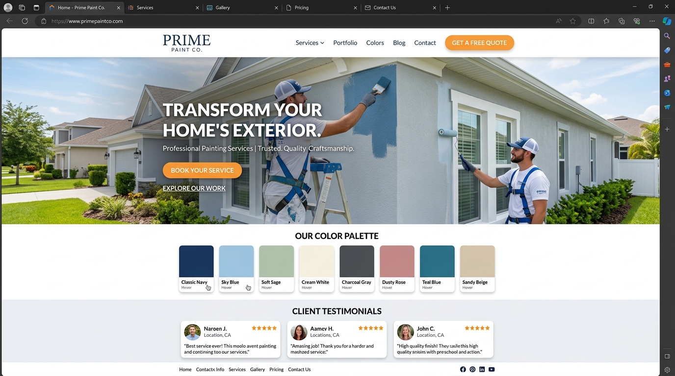 Painting company website built by SiteBuild